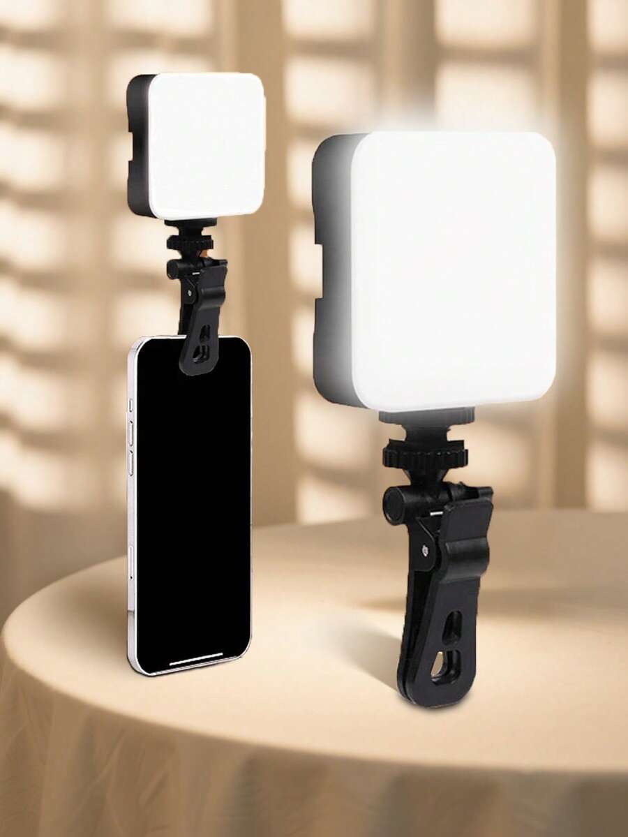 LED Camera Selfie Ring Light, Portable Clip-On Lighting Panel, Suitable For Camera/Phone/Laptop/Tablet/Computer, For Photography/Makeup/Vlogging Lighting - Multicolor - View 1
