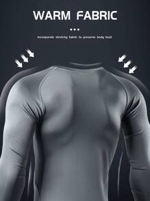 1pc Men's Compression Long Sleeve Fitness Top, Skin-Tight Base Layer For Core Workout