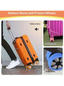 8/16pcs Version Of The Luggage Wheel Protective,Cover Wheel Repair Cover,Back To School Must Haves,Trolley Box Casters,Silent Protective Cover,Corrugated Silicone Wheel Cover, Suitcase Wheel Cover,Pull Bar Suitcase Wheel Cover Cover Noise Foot Cover, Thicker Friction Stronger Shock-Proof Suitcase Wheel Cover, Travel Accessories,Wheelchair Accessories,Luggage,Travel,Holiday Essentials