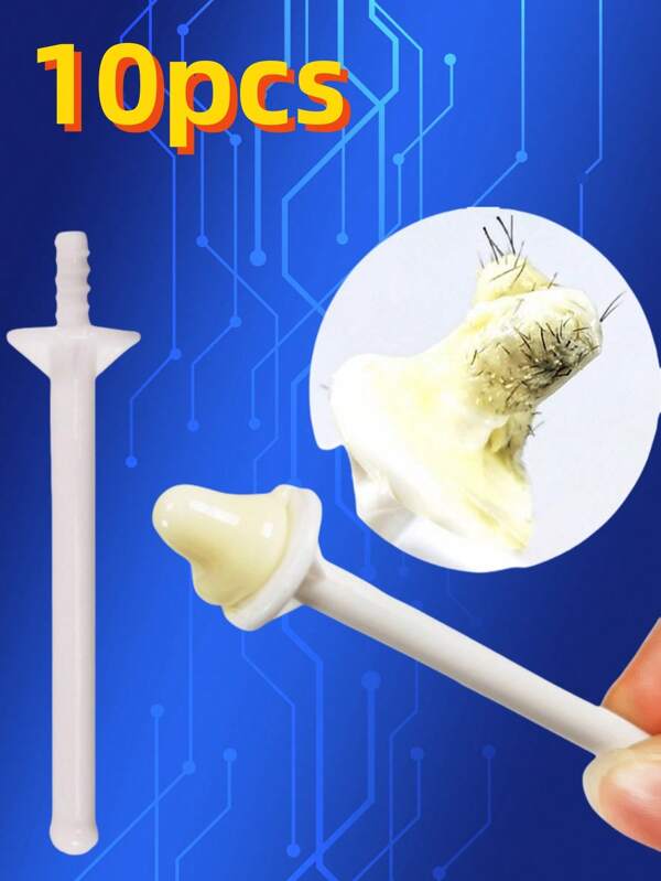 10pcs Nose Hair Removal Stick, Beeswax Bean Hair Removal Device, Hair Removal Auxiliary Tool, Beauty Tool, Nose Hair Removal Tool, Suitable For Daily Use By Men And Women