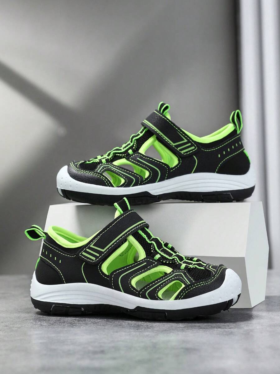 儿童运动鞋，皮革鞋面，防水，防滑，耐磨，适合户外运动且易于穿着的跑鞋 - 橘色 - 查看 1