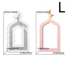 1PC Top Moon Decor Hollow Threshold Scented Candle Silicone Mold, Plaster Candle Holder/Art Craft Decor Making Mold, Resin Liquid Casting Mold - Transparent White - View 9