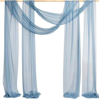 75*300cm/75*600cm 1pc Wedding Arch Draping Fabric Chiffon Outdoor Curtain Backdrop Sheer Arch Drapes For Thanksgiving Christmas Wedding Ceremony Party Ceiling Decoration Wedding Draping Fabric, Lavender Sheer Fabric For Draping Chiffon Fabric Drapes For Wedding Arch Decor Summer Birthday Gifts Beach Back To School School Supplies Room Decor