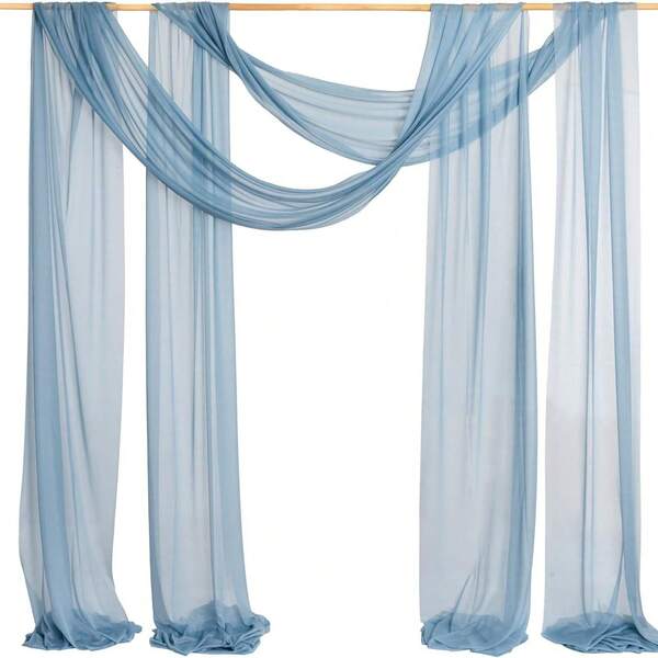 75*300cm/75*600cm 1pc Wedding Arch Draping Fabric Chiffon Outdoor Curtain Backdrop Sheer Arch Drapes For Thanksgiving Christmas Wedding Ceremony Party Ceiling Decoration Wedding Draping Fabric, Lavender Sheer Fabric For Draping Chiffon Fabric Drapes For Wedding Arch Decor Summer Birthday Gifts Beach Back To School School Supplies Room Decor