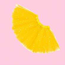 1pc Girls' Everyday Versatile Star Tulle Skirt, Suitable For Daily Wear And Holiday Dance Performances, Lightweight And Fluffy