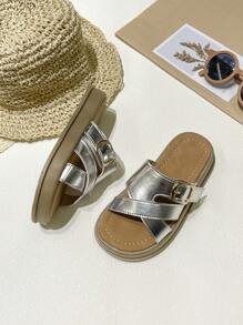 Ciabatte estive per ragazze, modello 2025, nuove, con punta aperta, fondo spesso, morbide e confortevoli, versatili, stile retrò, slip-on, adatte per l'esterno e la spiaggia