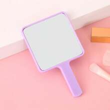 1pc Minimalist Aesthetic Hand Held Plastic Mirror, 4.334" X 2.561", Princess Vanity Mirror For Wedding, Party, Evening, Stage, DIY Painting On Back, Makeup Mirror For Home & Travel,Makeup,Cheap,Room Decor,Vanity,Travel,Bedroom,Makeup Accessories,Mirror,Vanity Mirror,Mini Mirror,Compact Mirror,Mirror Small,Hand Mirror