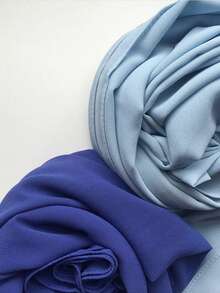 1pc Chiffon Scarf, Suitable For Everyday Wear - Royal Blue - View 10