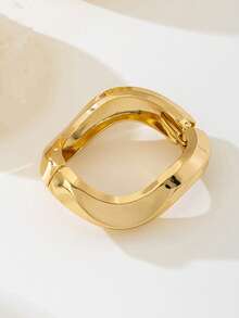 1Set Luxury Gold Snake Texture Smooth Bangle, Suitable For Work, Party, Banquet, Ball, Birthday, Street Style, Influencer, Holiday, Bar Wear - Gold - View 15
