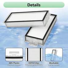 4 Packs Washable Filters For Roborock Q7, Q7+, Q7 Max, Q7 Max+, Q5 Pro, Q5 Pro+, Q8 Max, Q8 Max+ Robot Vacuum HEPA Filters - Black and White - View 3