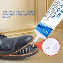 H4Cacle Keo dán giày siêu bền, 60ml, chống thấm nước, trong suốt, keo dán thủ công mỹ nghệ dùng cho da, giày thể thao, giày sneaker và sửa chữa DIY, giày dép thể thao, chất kết dính bền chắc, vật liệu nhựa. - JS-01 - Xem 6
