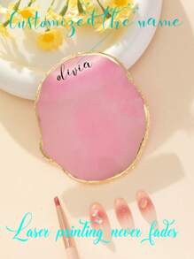 1 pieza Paleta de exhibición de colores de uñas personalizada de resina, Tablero de muestrario de colores de uñas de resina con apariencia de ágata redonda, Herramienta de mezcla de esmalte de uñas, Adecuado para mujeres y niñas