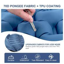 Ultralight Camping Mat With Built-In Pillow & Foot Pump - Navy Blue - View 3