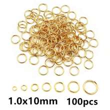 100/200个 3-10mm 不锈钢金色开口圈 DIY 首饰配件 单环开口圈 - Jump rings - 查看 18