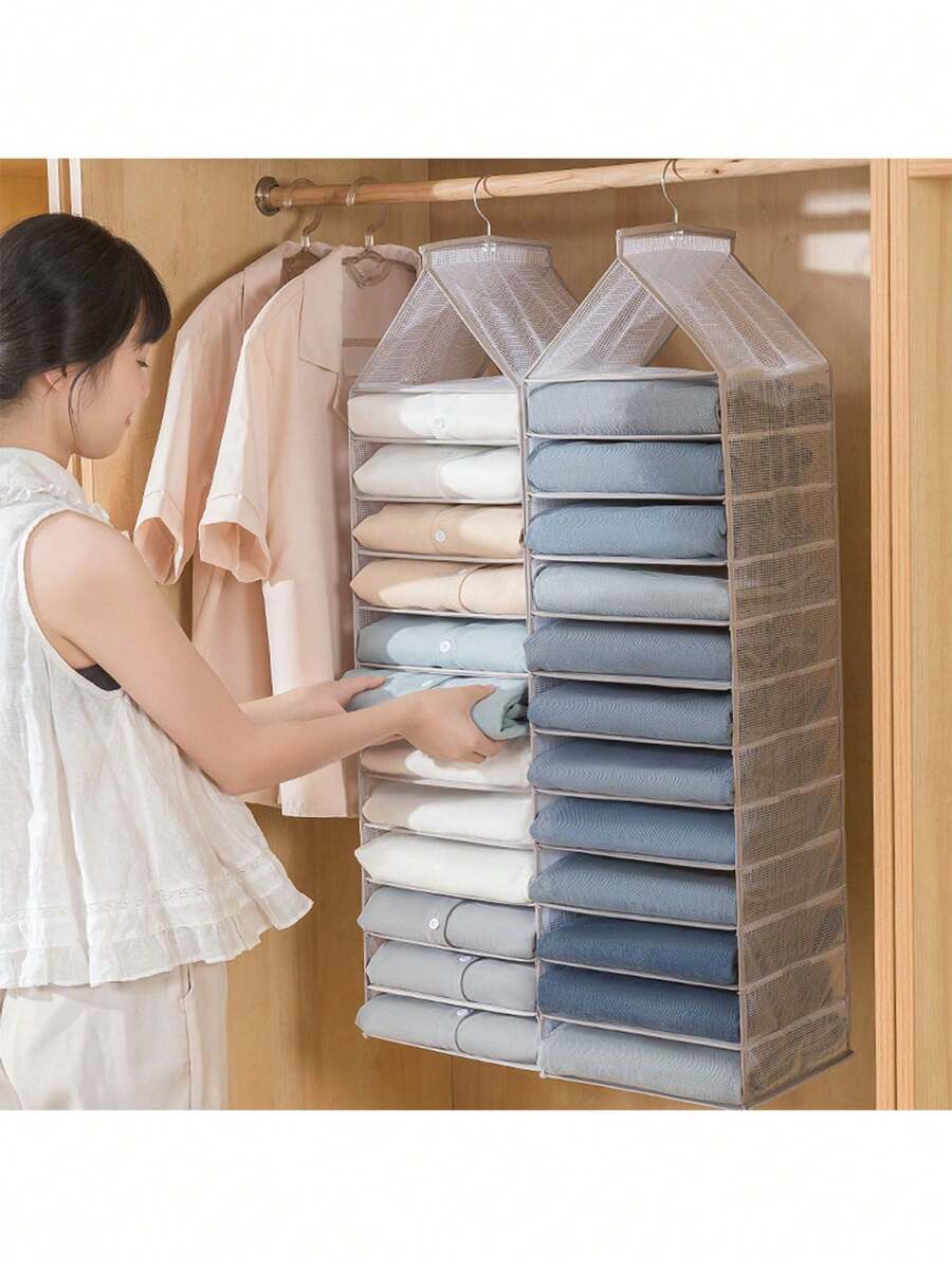 1pc Multi-Layer Hanging Storage Bag, Wardrobe Clothes & Pants Hanger, Multifunctional Purse & Underwear Organizer