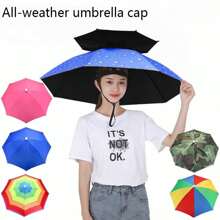 1 pieza Paraguas sombrilla de pesca, gorro de paraguas, gorro paraguas para llevar en la cabeza, gorro impermeable con sombrero plegable que permite tener las manos libres durante la actividad