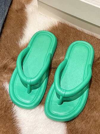 女士时尚EVA人字拖，厚底软底室内外拖鞋