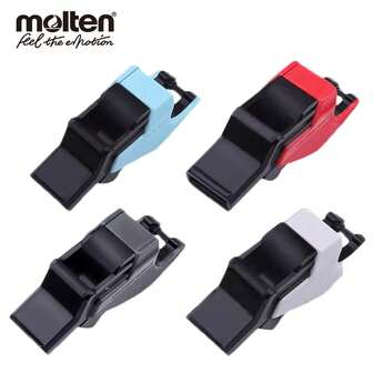  1 件官方 Molten RA0110 裁判口哨清脆篮球口哨带挂绳易握设计室内/室外专业训练口哨适用于排球足球橄榄球教练裁判和体育老师、露营生存徒步旅行口哨