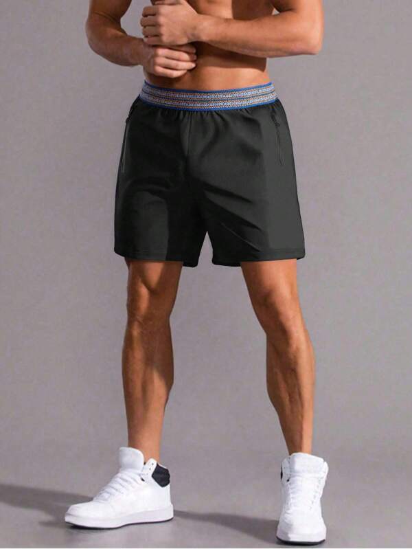 Men's Summer Elastic Waist Outdoor Sports Shorts With Towel Loop