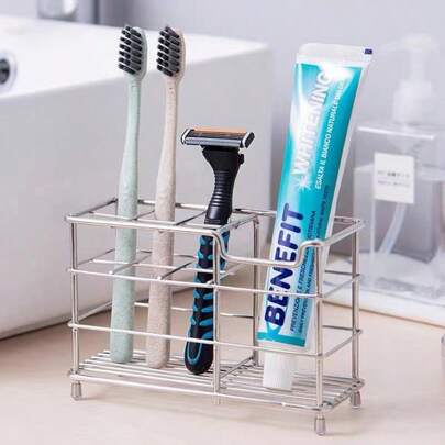 1 st minimalistiskt förvaringsställ för tandborstar i rostfritt stål: Även perfekt för kosmetika och diverse föremål, badrumsinredning, höstdekorationer, skolstart