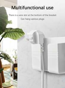 1 pièce Support mural pour téléphone portable sans perçage, boîte de rangement multifonction créative pour télécommande, support de chargement mural pour téléphone portable, support de chargement et de rangement de chevet, produits ménagers