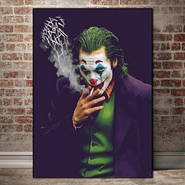 WB 1PC The Jokers Movie Star Canvas Painting Modern Mysticism Poster Print High-End Wall Art Pictures Living Room Hotel Home Decor - Frameless ,Wall Art With Frame