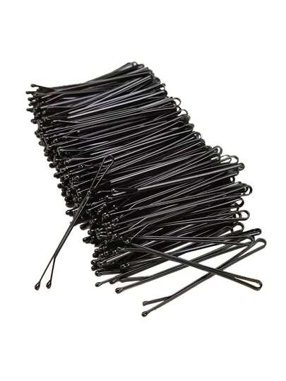 50/100/200/300/400/500个浴室发饰钢制发夹，加厚黑色一体式发夹，适用于刘海和发型固定，返校季发型