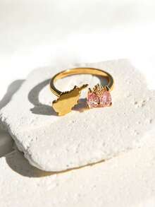 1pc Map Design 925 Sterling Silver Ring For Women, Asymmetrical Layered Rings, Lightweight Luxury Minimalist Style, Suitable For Daily Wear And Commute - Ring - View 2