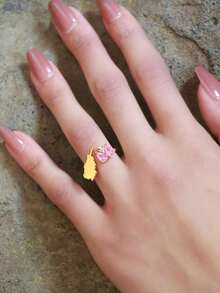 1pc Map Design 925 Sterling Silver Ring For Women, Asymmetrical Layered Rings, Lightweight Luxury Minimalist Style, Suitable For Daily Wear And Commute - Ring - View 5