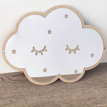 1pc Cloud Design Mirror Wall Sticker, Stickers, Wall Decal, Vinyl Decal For Home Decorations, Spring Decoration Items Refresh Your Home, Rama Decoration Stickers Wall Decor Room Decor Personalised Stickers Wall Mirror Mirror For Room Bathroom Decor Living Room Decor