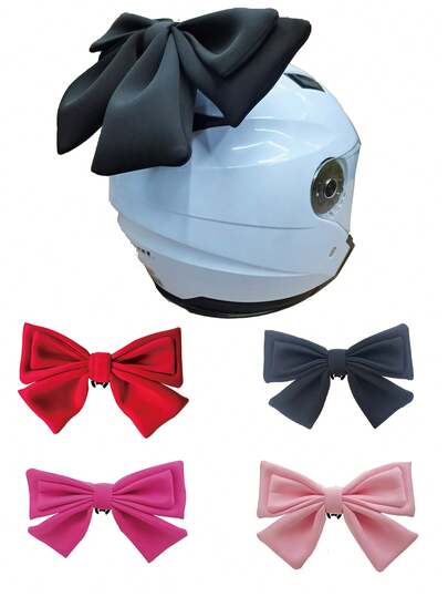 1 件可拆卸蝴蝶结摩托车头盔装饰，精致可爱的女孩风格自行车骑行配件