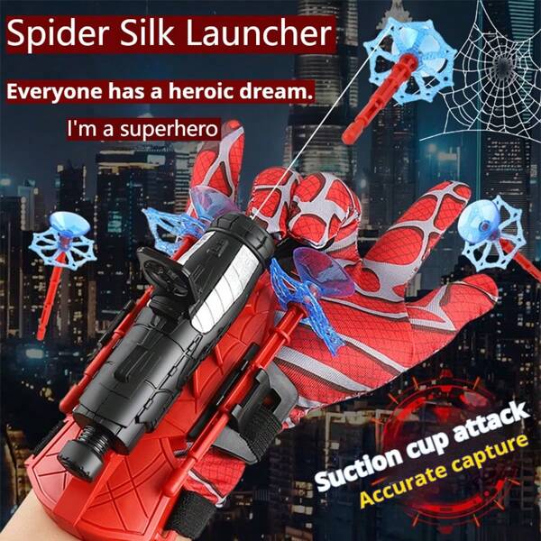 Nuevo 2025 - Juego de 7 lanzadores de telaraña - Juguete interactivo para padres e hijos - Juguete educativo para niños - Juguete de disfraz para niños - Juguete de broma divertido - Accesorio de disfraz - Regalo de cumpleaños - Regalo de Halloween - Regalo de Navidad - Regalo