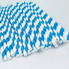 100 Stück/Packung mehrfarbige gestreifte Papierstrohhalme, bunte Regenbogenfarben Papierstrohhalme, geeignet für den gewerblichen Gebrauch in Dessertläden, Restaurants, Cafés, Bäckerei Dekoration