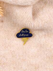 1pc Storm Cloud & Lightning Brooch Pin, Accessory - A - View 4