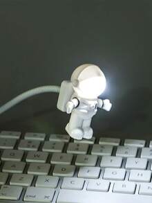 1 Usb 太空人 Led 燈太空人夜燈閱讀燈柔性軟管太空人燈筆記型電腦鍵盤照明檯燈