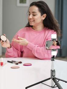 Tongkat Selfie Mini Portabel Bluetooth LED 3 Warna, Tripod Multi-Sudut yang Dapat Diatur, Dapat Dilipat, Cocok untuk Siaran Langsung, Foto Grup, dan Perjalanan, Kontrol Jarak Jauh Nirkabel Kompatibel dengan Sebagian Besar Ponsel Pintar, Ideal untuk Liburan Musim Panas, Perjalanan, Aktivitas Luar Ruangan, Siaran Langsung, dan Lainnya - Multiwarna 1 meter - View 9