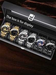 6pcs Luxury Men's Fashion Versatile Watch Accessory Set, Suitable For Attending Holiday Parties, Makes A Valuable Father's Day Gift To Cherish The Moment