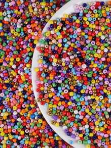 40g Perles de verre de 4 mm de couleurs mélangées, perles intercalaires transparentes de couleur unie convenant à la fabrication de bijoux, bracelets, boucles d'oreilles, pendentifs et colliers DIY