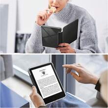 Funda delgada para Kindle 2024/2022 de 6 pulgadas/Kindle Paperwhite 11.a generación 2021(6,8")/Nuevo Kindle Paperwhite 12.a generación 2024 (7") y Kindle Signature Edition a color, cubierta trasera de TPU transparente, suave y flexible, con función de encendido/apagado automático - Ver 5