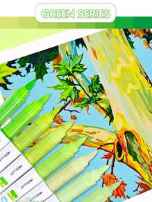 8 支/24 支彩色丙烯彩色马克笔，创意软笔尖设计水彩笔，绘画必备，时尚马克笔套装，适用于不同材质的涂鸦和绘画，学校和艺术用品返校 - 彩色 - 查看 9