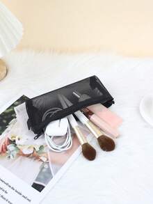1pc Women's Makeup Brush Storage Classic Mesh Transparent Pencil Case Stationery Bag, Minimalist Large Capacity Pencil Box Bag, Room Decor, Bags, Makeup Bag, Travel, Make Up Bag, Travel Essentials, Organizer, Storage, Travel Essential, Makeup Organizer, Makeup Bag, Toiletry Bag, Desk Organiser, Cosmetic Bag, Makeup Bag Make Up Pouch, Make Up Bags, Makeup Bag, Travel, Makeup Pouch, Bag, Make Up Pouch, Travel Essentials, Makeup Bags, Travel Essential, Small Makeup Bag,Makeup Pouch,Cosmetic Bag,Travel Essential,Large Capacity,Large Makeup Bag,Christmas Gifts,Pouch,Travel,Gifts For Women Travel Essential,Pouch,Clutch / Small Handbag, Makeup Organizer,Makeup Organize,Pouch,Brush Holder,Mini Pouch,Large Capacity Pouch,Gifts For Women,Christmas Gifts,Gift Ideas For Women - Multicolor - View 7