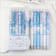 Sanrio 6pcs Sanrio Cartoon 0.55mm Ballpoint Pens With Hello Kitty, Kuromi, Melody Designs, Quick-Drying Ink, Children's Gift/Ballpoint Pen, School Supplies, Anime Cartoon Stationery, College Style Stationery, Hello Kitty Supplies>Children's Writing Tools, Kuromi Office Supplies