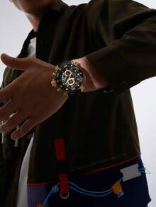 NAVIFORCE Men's Multifunctional Quartz Sport Watch Rubber Band With Luminous Hands & Chronograph,Perfect For BusinessCasual/Sporty/Street/Blacken/IndustrialStyle/Gym/Refreshing/Tonneau/Young/Business - one-size - View 5