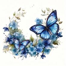 1/2/3pcs Vivid Blue Butterfly & Floral Heat Transfer Stickers - DIY Decoration For T-Shirts, Pillows, Jeans, Hoodies, Backpacks, Essential Fashion Items For Enthusiasts, Enhances Holiday Atmosphere