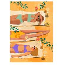 1 Pc Optional Frame Posters Wall Arts Vintage Colorful Funny Home Bathroom Girl Room Wall Decor Paintings Fruit Banana Peach Red Wine Sexy Woman Canvas Posters Wall Print Art, Wall Art With Frame