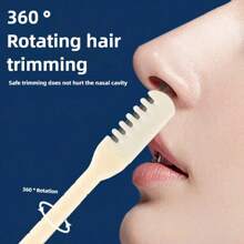 1pc Rotary Nose Hair Trimmer, Portable Dual Head Rotary Nose Hair Trimmer