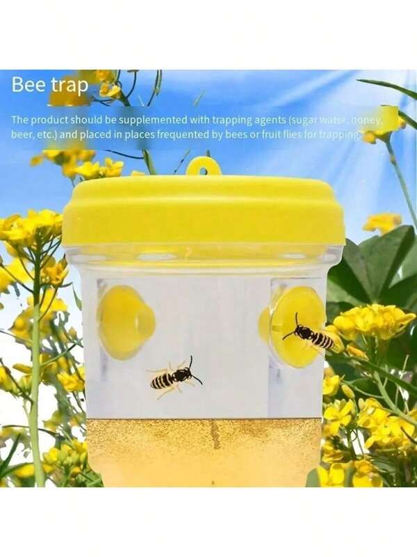 Transparent Plastic Bees, Flies & Mosquitoes Trapping Jar - Reusable, No Electricity Required, Suitable For Orchard And Kitchen