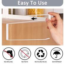 1 pieza Soporte para rollo de papel de cocina, estante de almacenamiento de cocina, sin taladro, soporte para rollo de cocina, soporte para rollo de cocina montado en la pared para cocina, baño, armarios