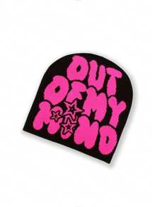 Out Of My Mind Jacquard Knit Beanie Hat, Warm Winter Sports Fashion Ski Cap
