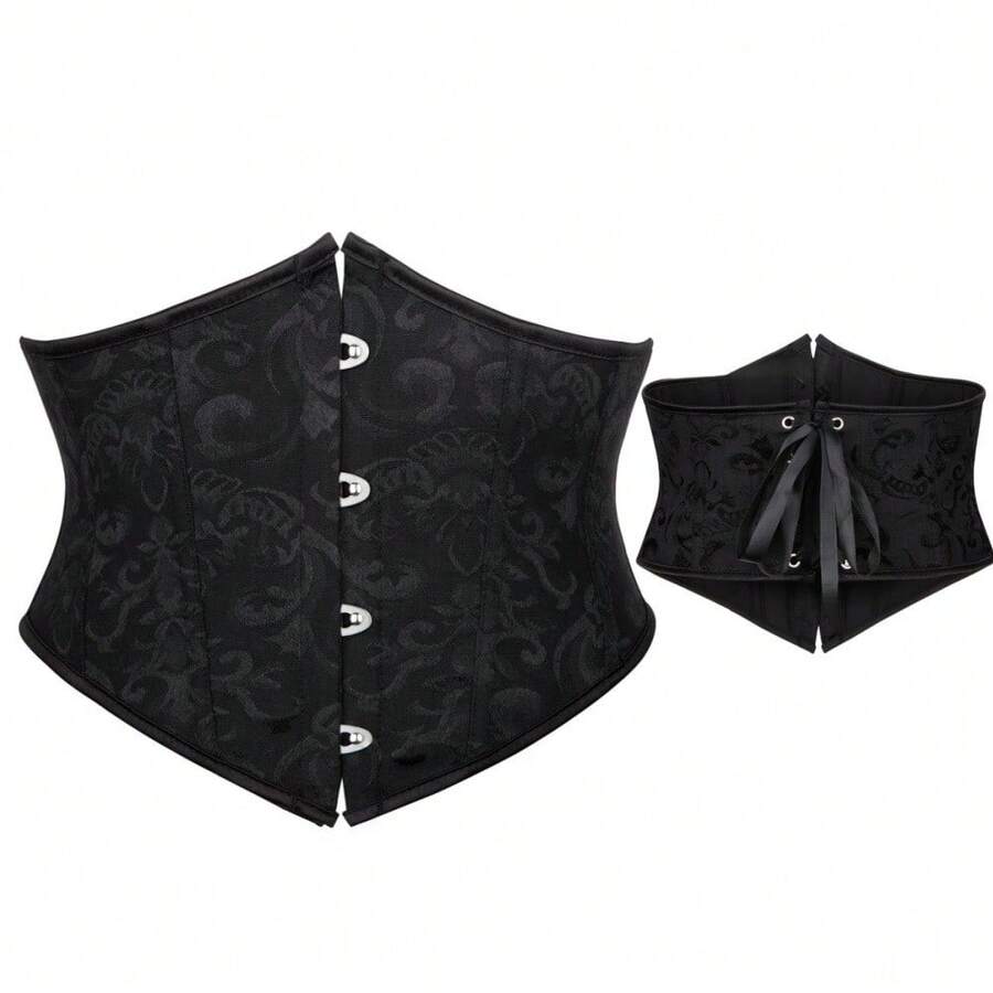 1pc Women's Corset Belt, Outerwear Fishbone Waist Cincher Bustier, Suitable For Daily Wear Women Corset Belt For Dress,Waist Trainer Waist-Shaping For Cinched Waist And Tummy Control - Black - View 1